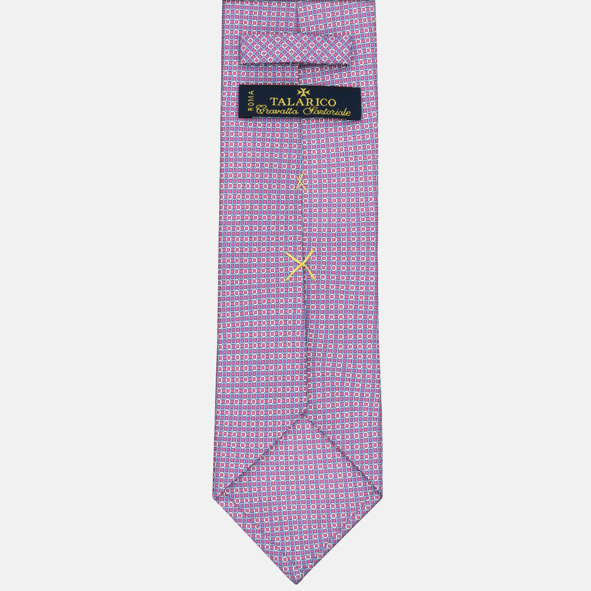 3-fold Silk Tie Geometric Pattern Light Blue Pink - MAO8457