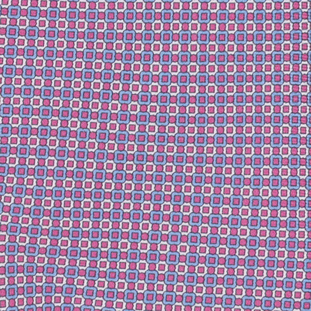 3-fold Tie in Dark Pink Geometric Pattern Silk - MAO8457
