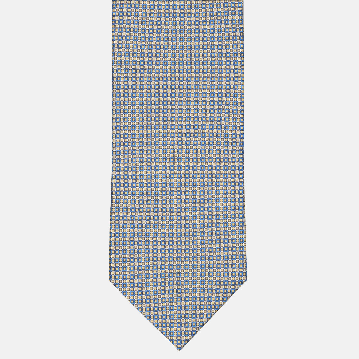 3-fold Silk Tie Geometric Pattern Light Blue Pink - MAO8457