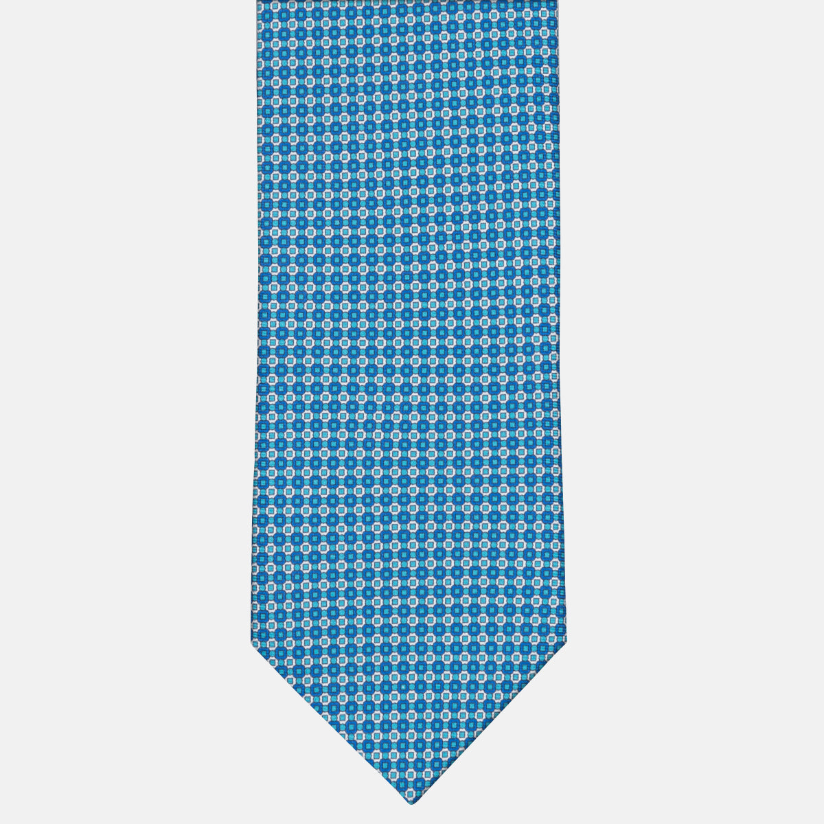 3-fold Silk Tie Geometric Pattern Light Blue Pink - MAO8457