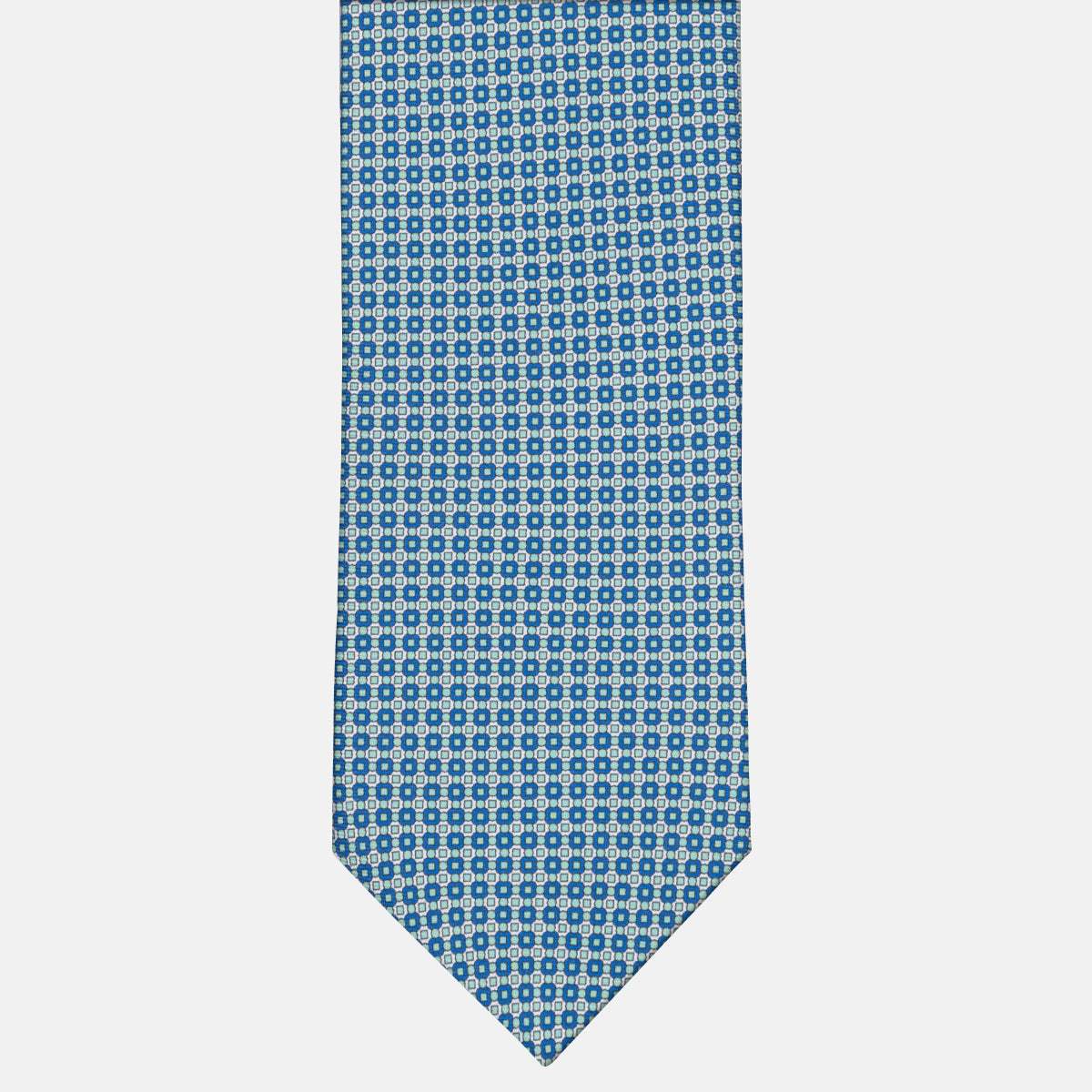 3-fold Silk Tie Geometric Pattern Light Blue Pink - MAO8457