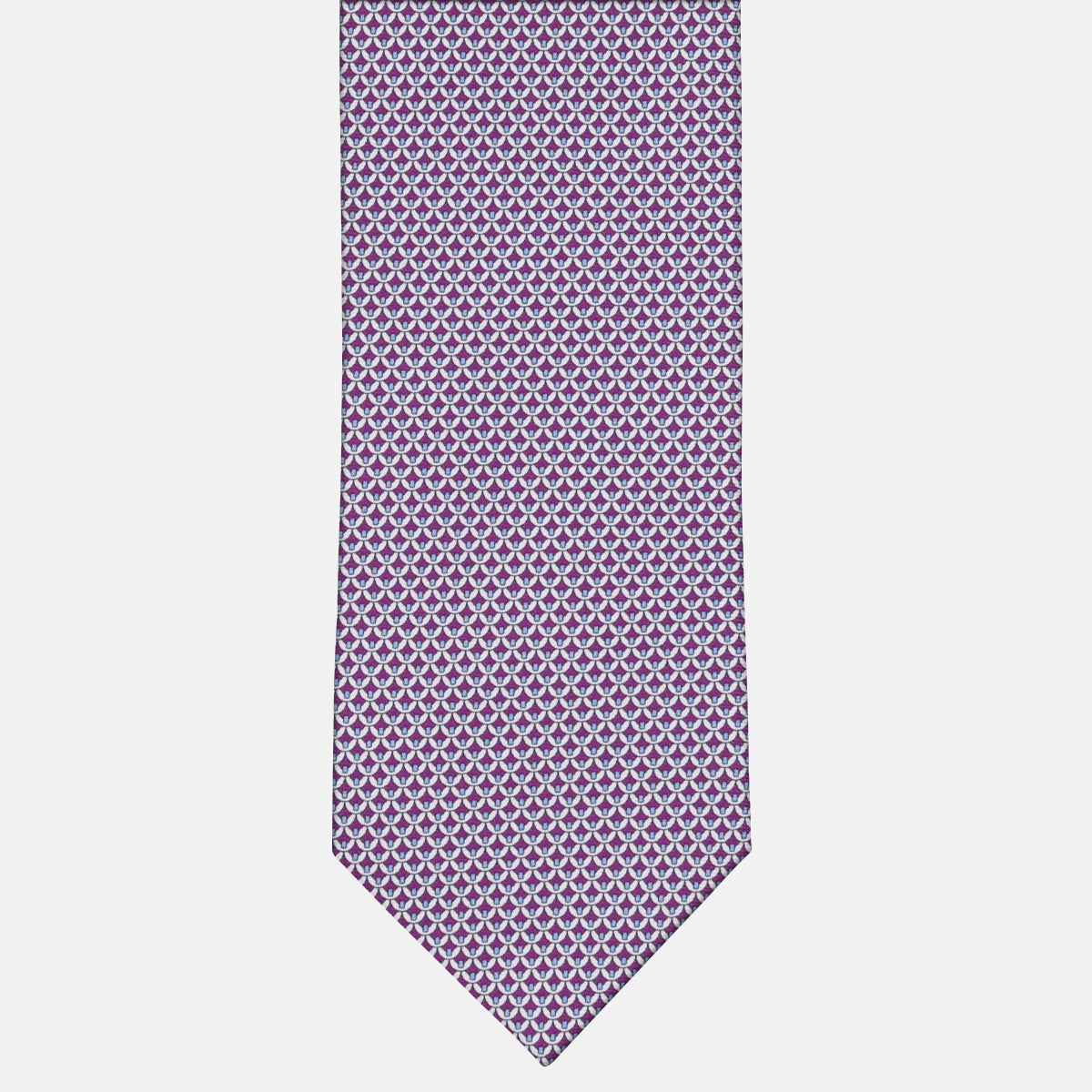 3-fold Silk Tie Geometric Pattern Light Blue-M50025
