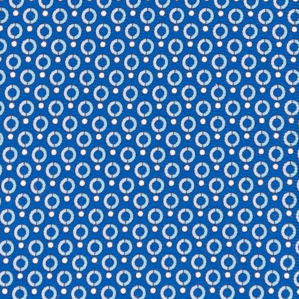 3-fold Tie in Silk with Blue Polka Dot Pattern - M50026