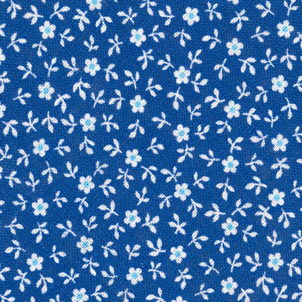3-Fold Tie in Irish Linen Floral Pattern Light Blue-M6501