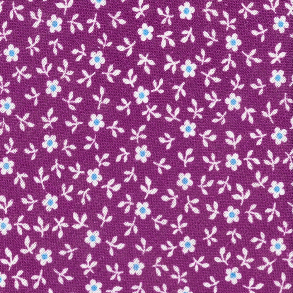 3-Fold Tie in Irish Linen Floral Pattern Magenta-M6501