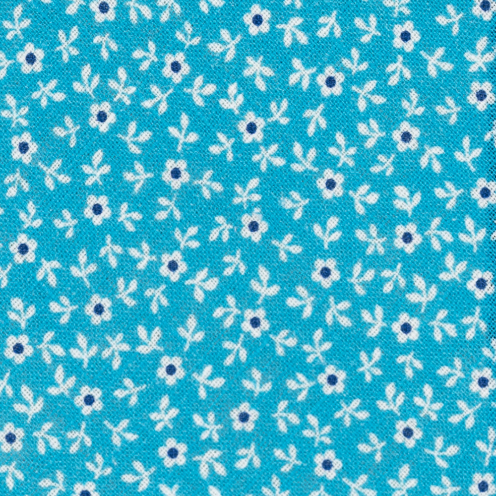3-Fold Tie in Irish Linen Floral Pattern Pool-M6501