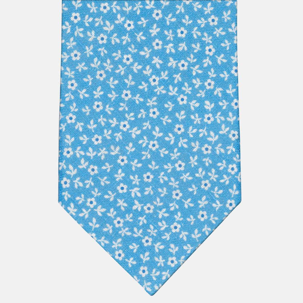 3-Fold Tie in Irish Linen Celestial Floral Pattern-M6501