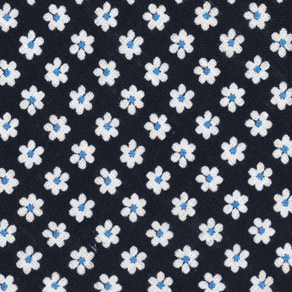 3-Fold Tie in Irish Linen Blue Floral Pattern - M8233