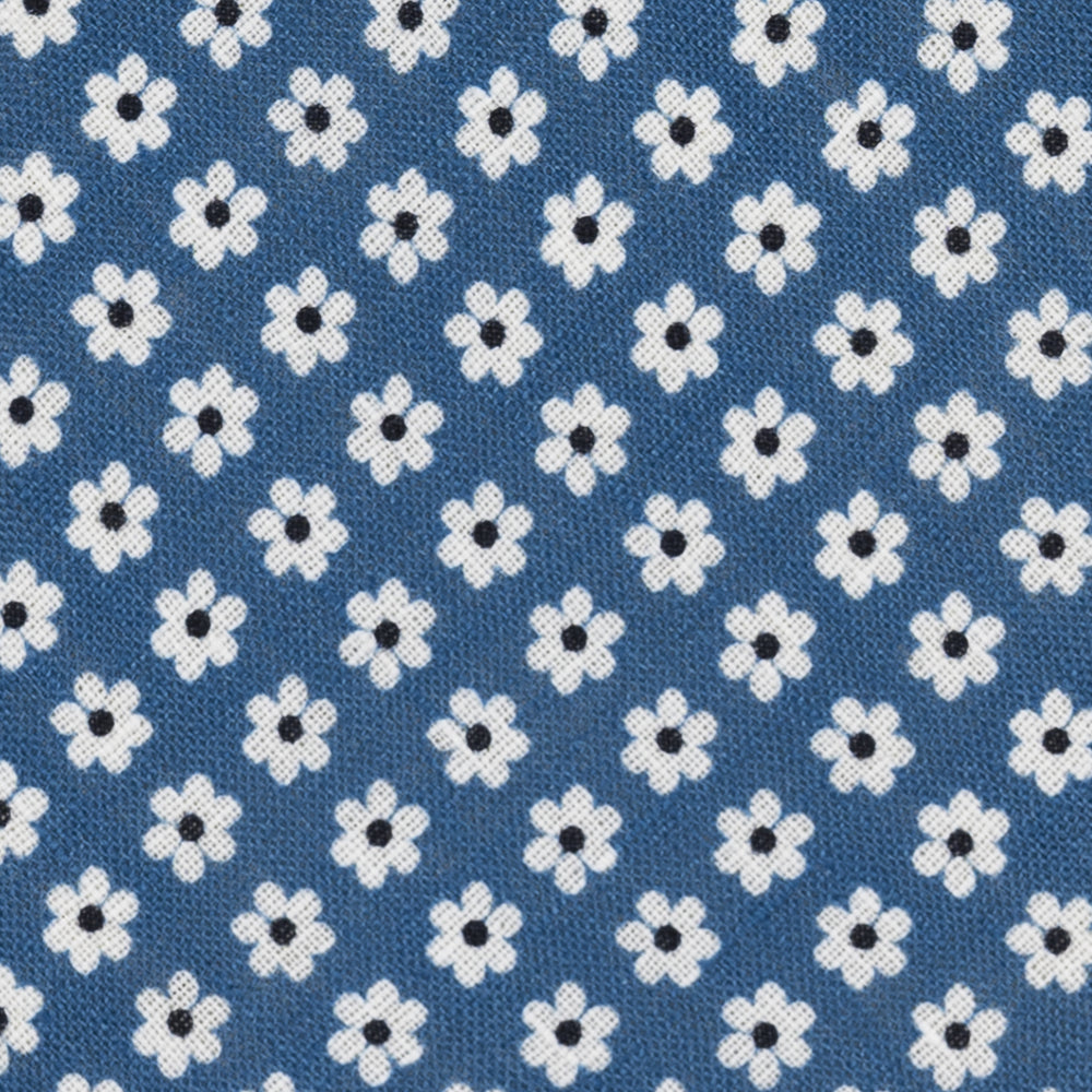 3-Fold Tie in Irish Linen Floral Pattern Blue - M8233