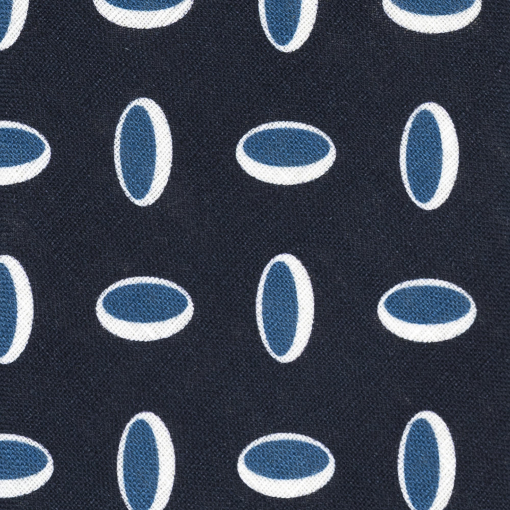 3-Fold Tie in Irish Linen Geometric Pattern Light Blue-M49114