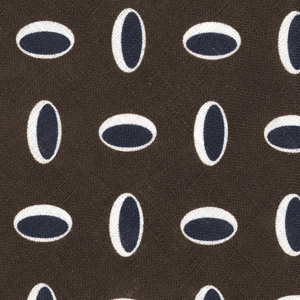 3-Fold Tie in Irish Linen Geometric Pattern Brown-M49114