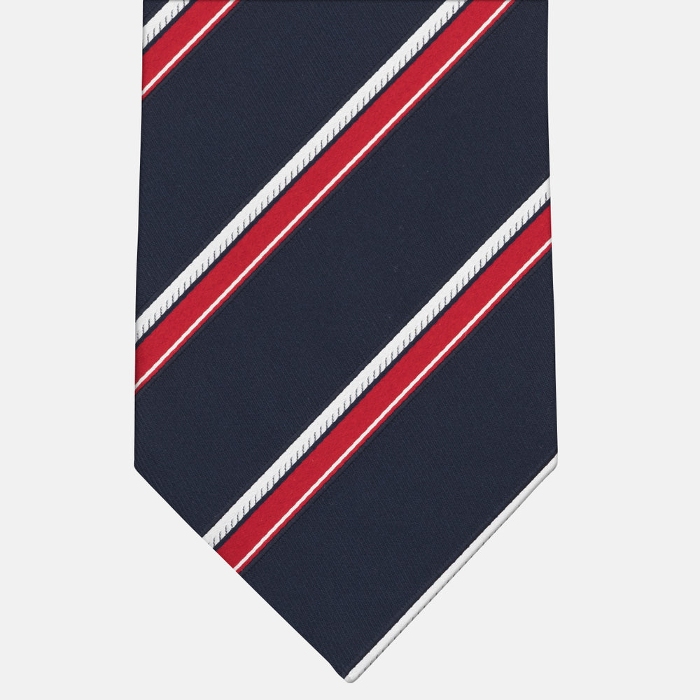 1999 Collection Heavy Silk Regimental Blue Red Tie