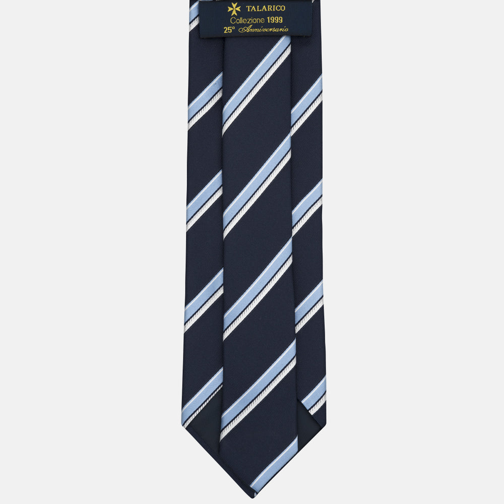 1999 Collection Tie in Heavy Silk Light Blue Regimental