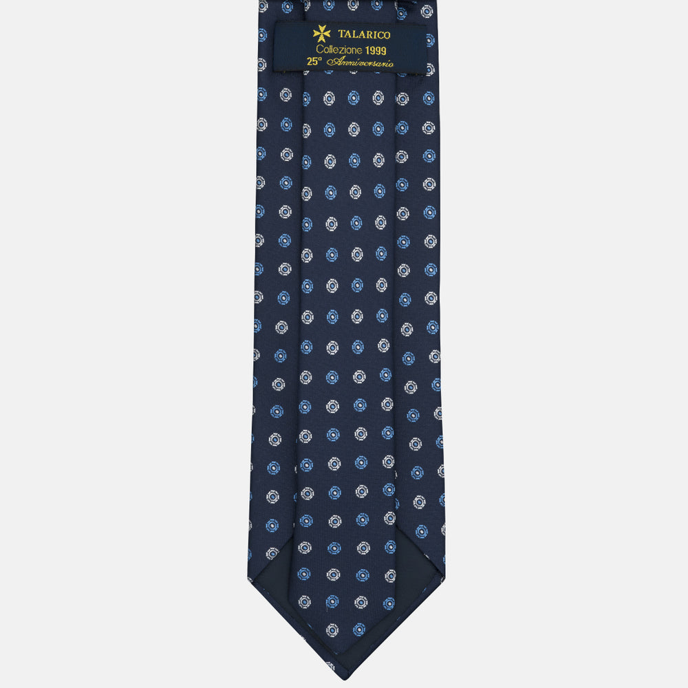 1999 Collection Tie in Heavy Silk Geometric Pattern Light Blue
