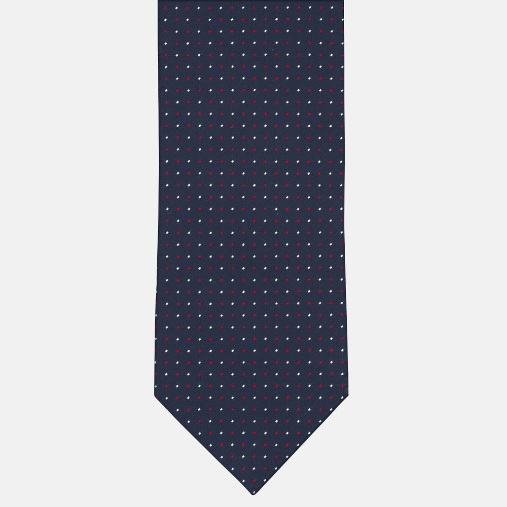 1999 Collection Tie in Heavy Blue Red Silk