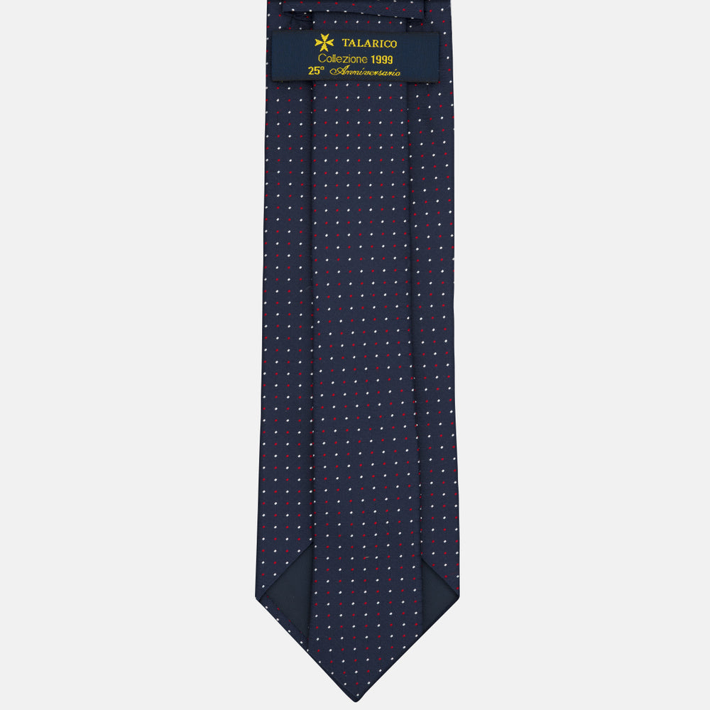 1999 Collection Tie in Heavy Blue Red Silk