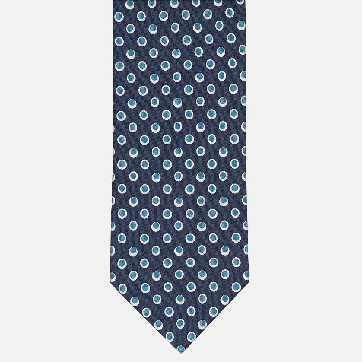 3-Fold Tie in Irish Linen with Blue-Light Blue Geometric Pattern