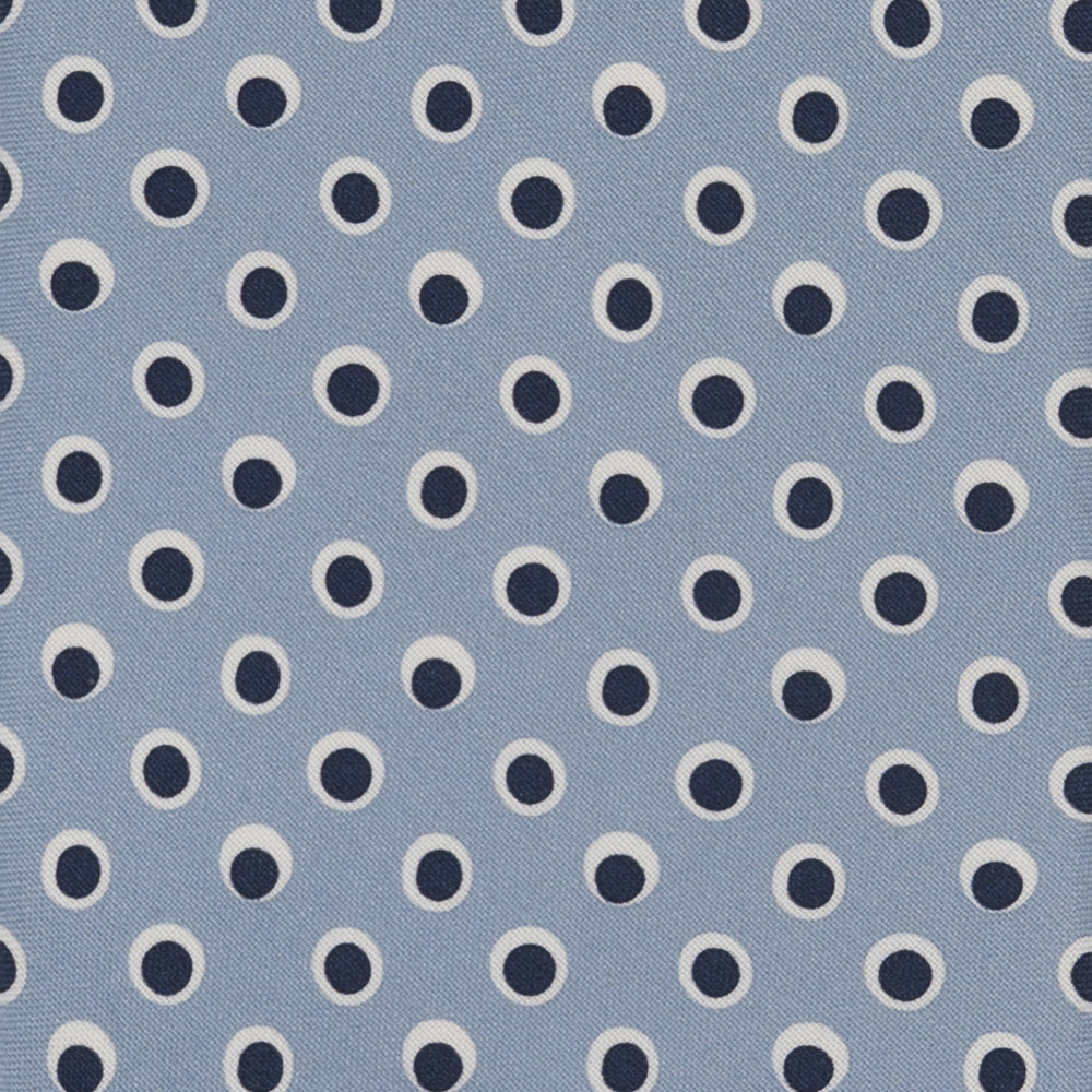 3-Fold Tie in Irish Linen Celeste-Blue Polka Dot Pattern