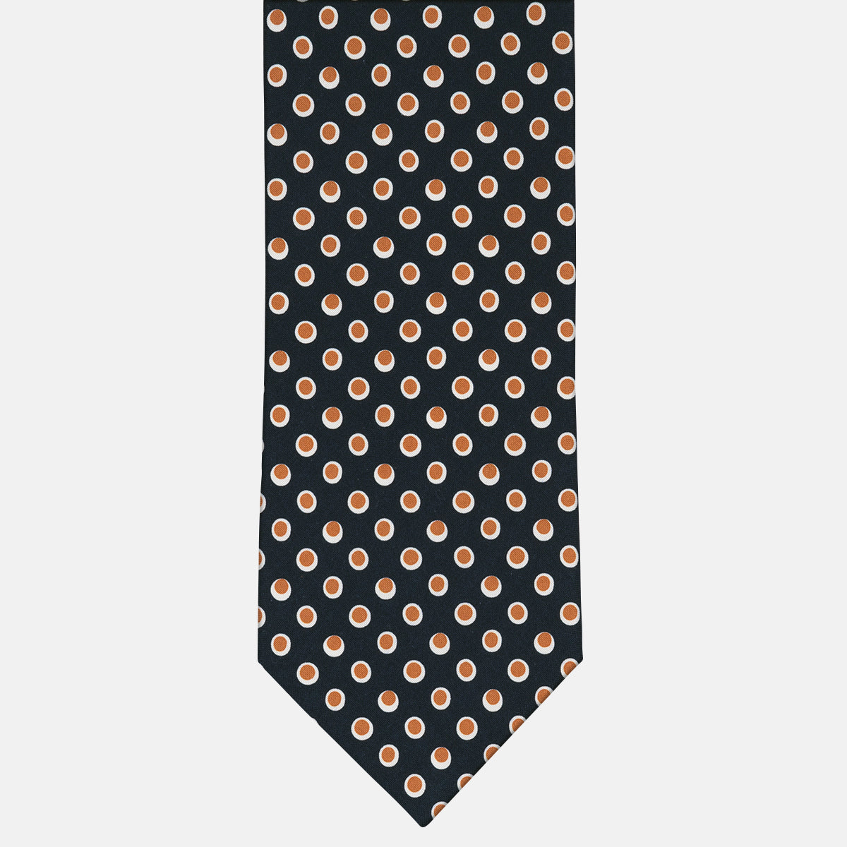 3-Fold Tie in Irish Linen with Blue-Brown Geometric Pattern