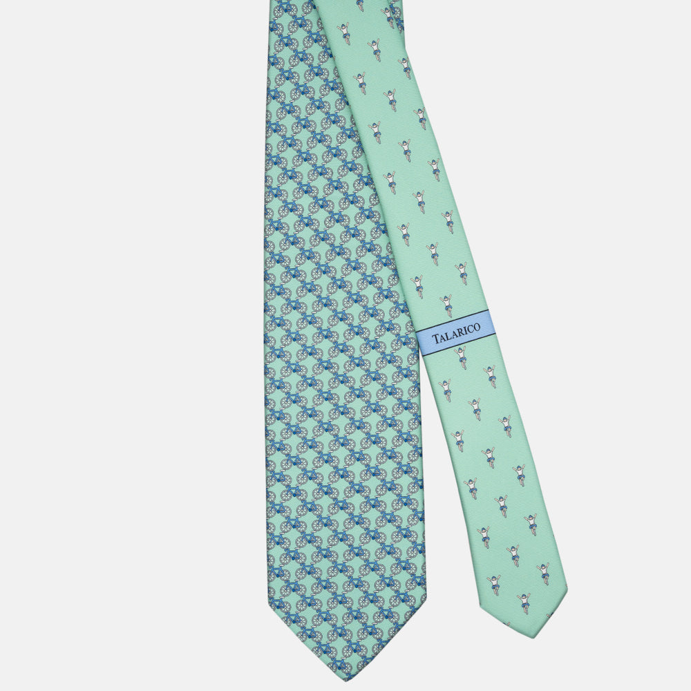 3-fold Silk Tie Bicycle Pattern Tiffany