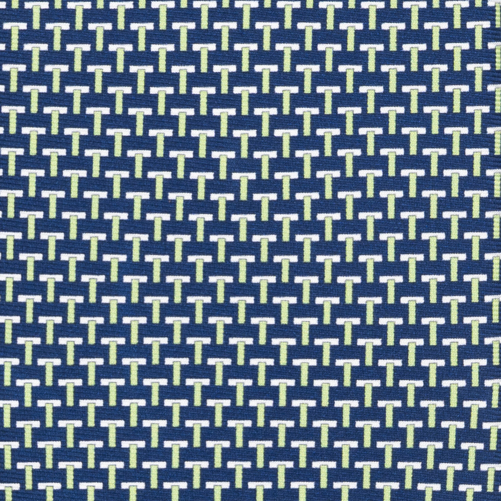 Three-Fold Silk T Iconic Tie in Blue and Green