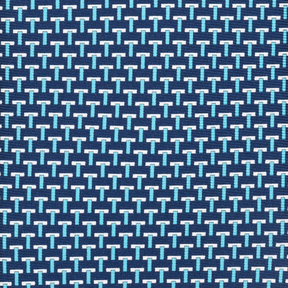 Three-Fold Silk T Iconic Tie in Blue and Light Blue