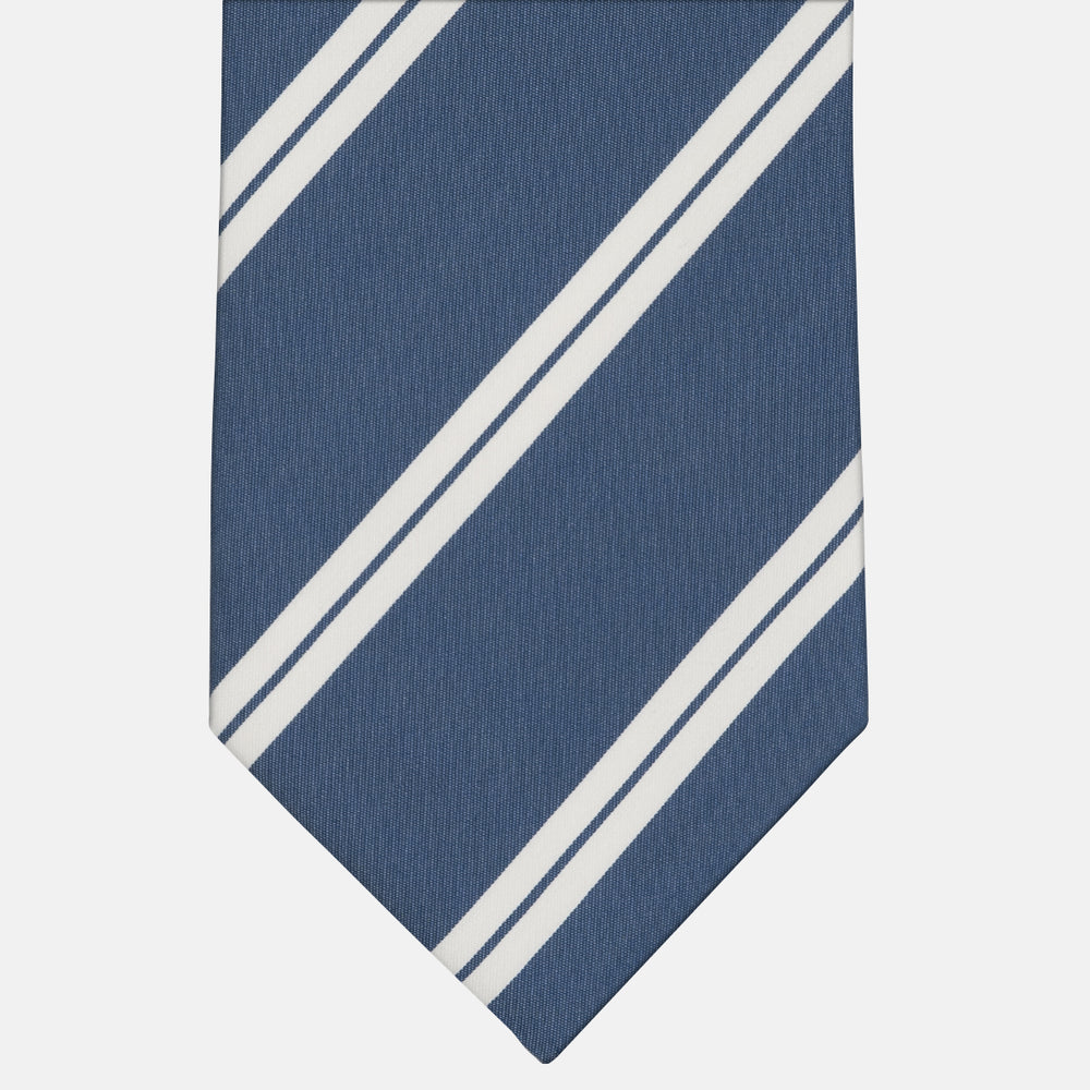 3-Fold Tie in Irish Linen Regimental Blue