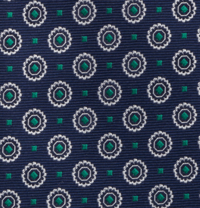 Cravatta Collezione 1999 in Seta Pesante Blu Fantasia Geometrica