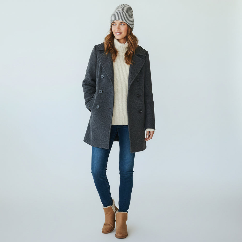 Cream-Grey Cashmere Hat